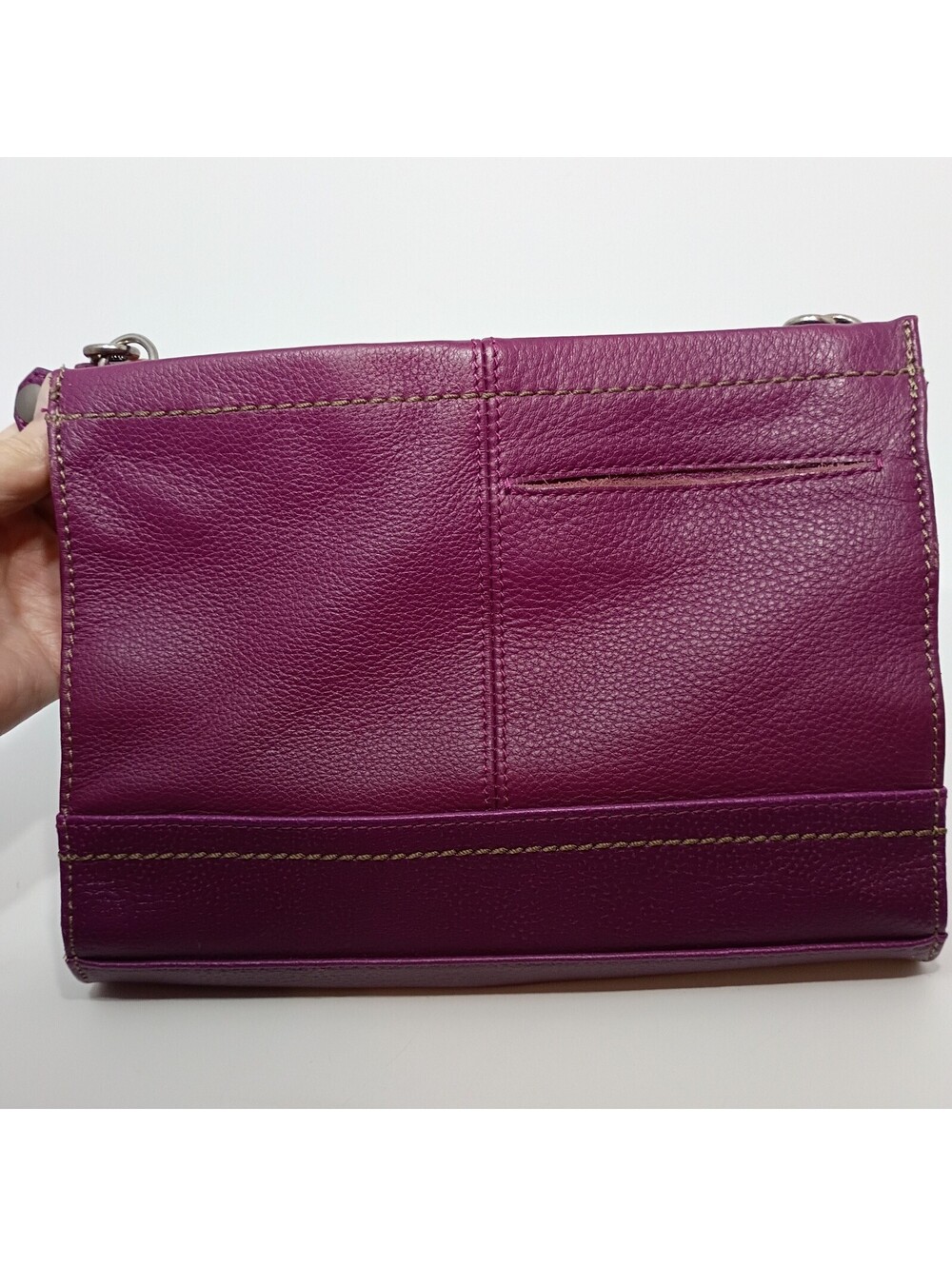 The Sak Y2K  Shoulder Crossbody Purse Bag Fuscia Pink Leather - Picture 4 of 11